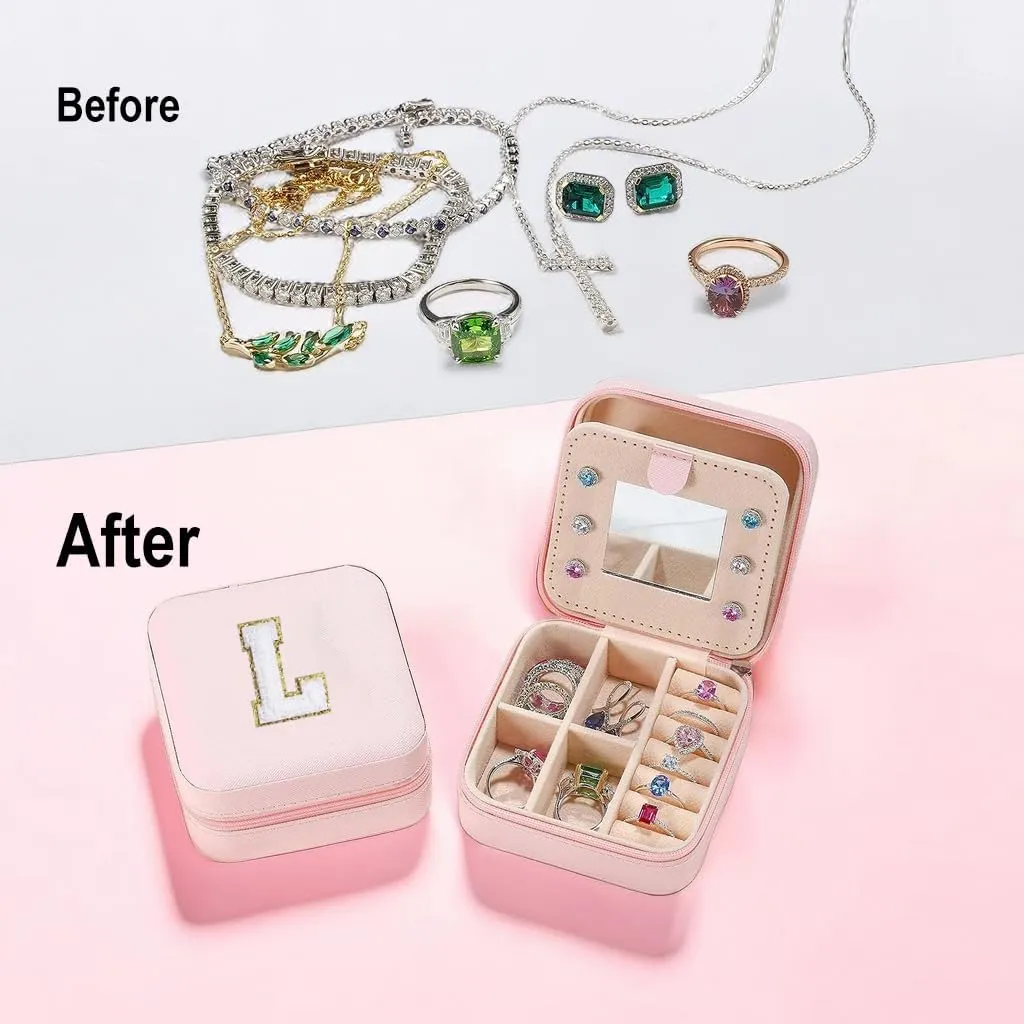 Mother's Day Gift Jewelry Box Organizer Travel Jewelry Case for Girls, Kids Jewelry Boxes, Personalized Mom Birthday Gift Pink