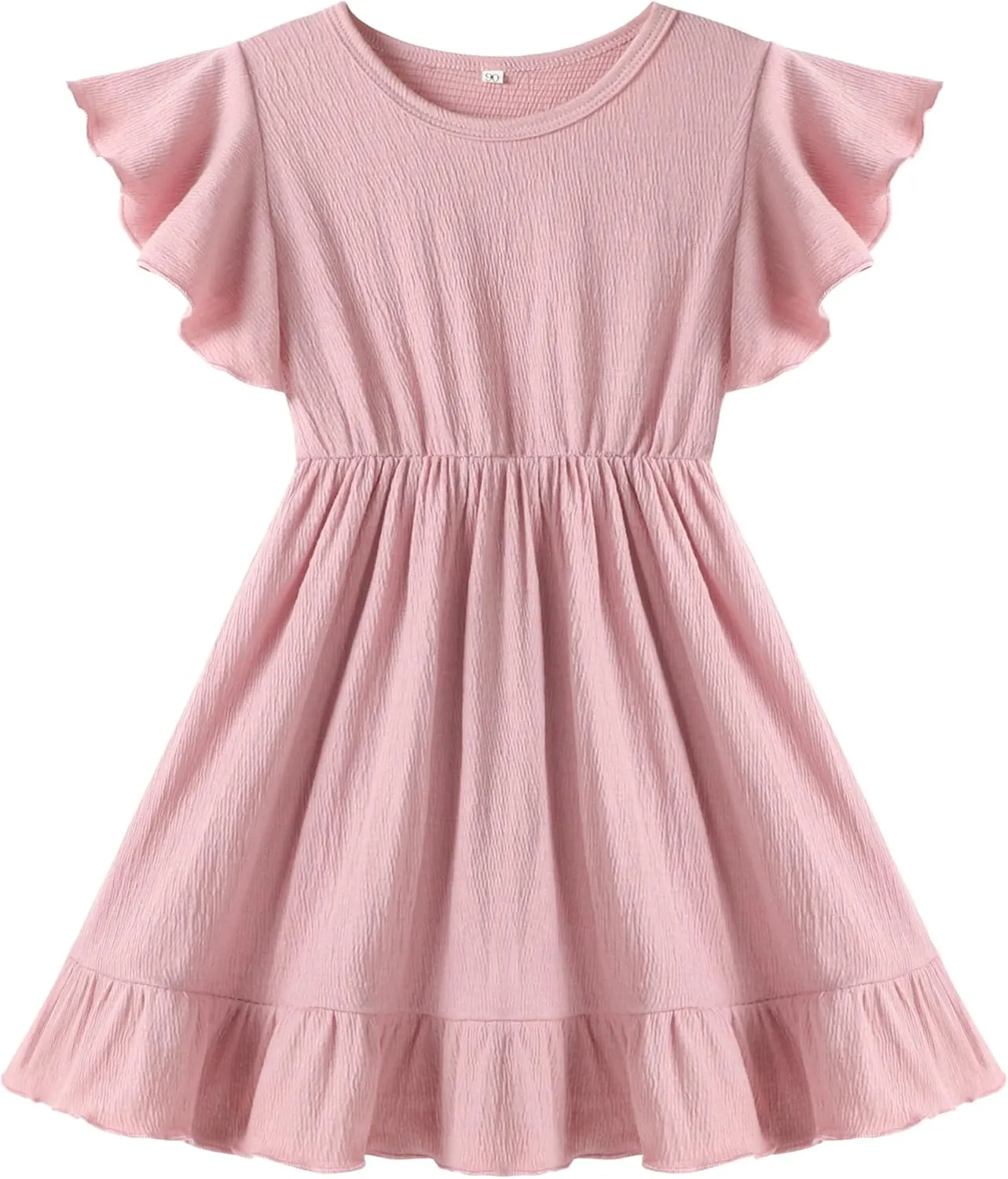 Neutocd Toddler Girl Dress Ruffled Short Sleeve Flowy Tiered Kid Baby Girl Summer Party Beach Boho Swing Dress Sundress