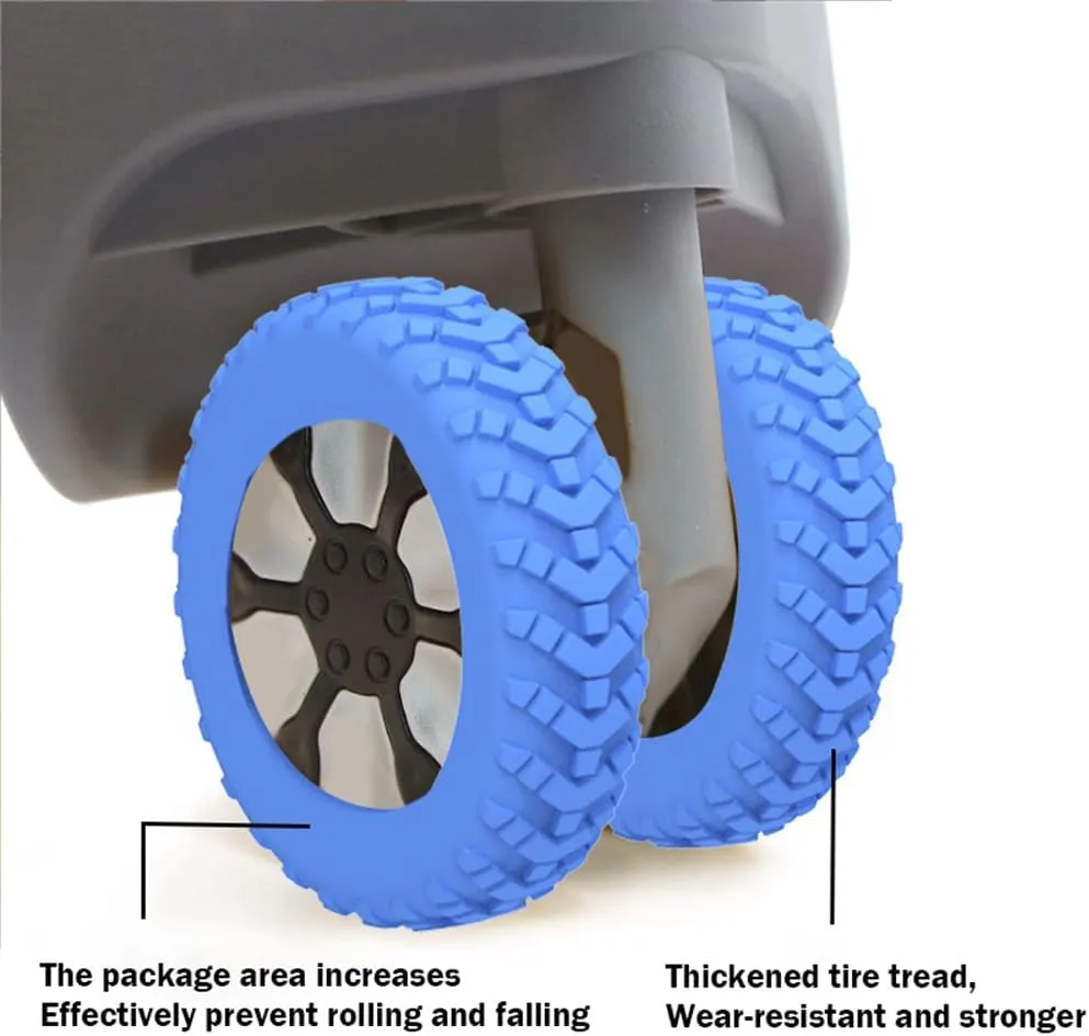 New Luggage Protection Covers, 8Pcs Luggage Compartment Wheel Protection Cover, Shock-proof Carry on Luggage Wheels Cover, Luggage Wheels Silent Protection Cover (8Pcs Grey)