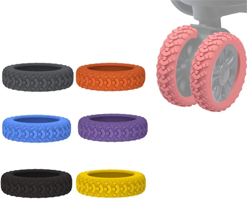 New Luggage Protection Covers, 8Pcs Luggage Compartment Wheel Protection Cover, Shock-proof Carry on Luggage Wheels Cover, Luggage Wheels Silent Protection Cover (8Pcs Pink)