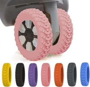 New Luggage Protection Covers, 8Pcs Luggage Compartment Wheel Protection Cover, Shock-proof Carry on Luggage Wheels Cover, Luggage Wheels Silent Protection Cover (8Pcs Pink)