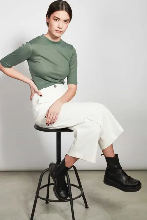 nina dark mint ribbed top