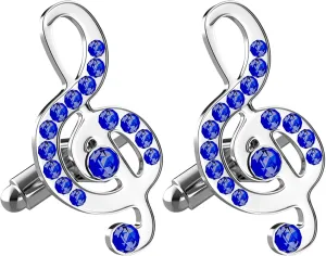Note Cufflinks, Men's Cufflinks, Music Cufflink Set, for Wedding, Formal Occasions, Business, and Overall Smooth Shirts. (Purple)