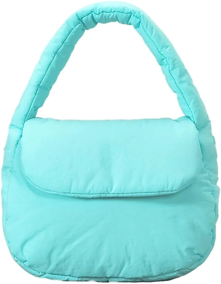 Nylon Handbags for Women Cute Candy Color Crossbody Bags for Women with Chain Quilted Satchel Clutch and Purse Saddle Bag