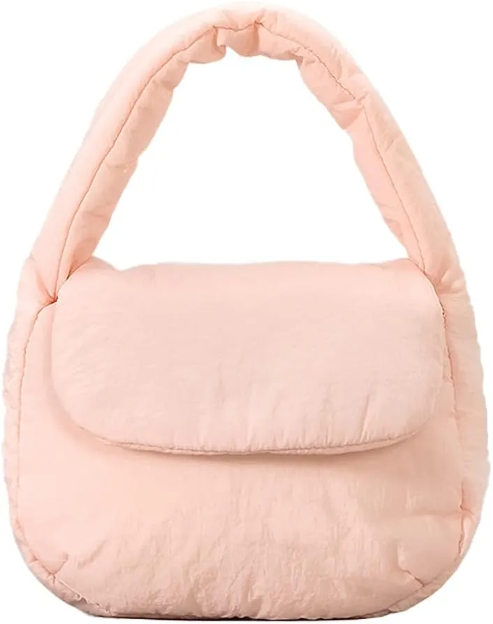 Nylon Handbags for Women Cute Candy Color Crossbody Bags for Women with Chain Quilted Satchel Clutch and Purse Saddle Bag