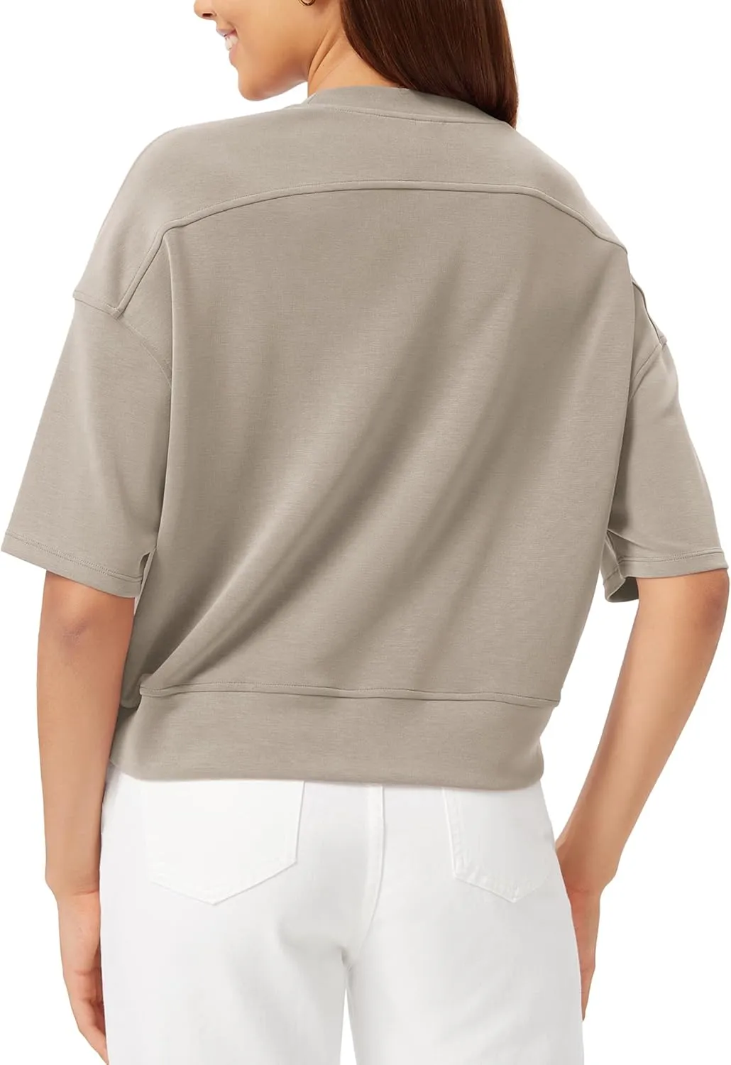 ODODOS Modal Soft Short Sleeve T-Shirts for Women Oversized Crew Neck Tee Relaxed Pullover Tops