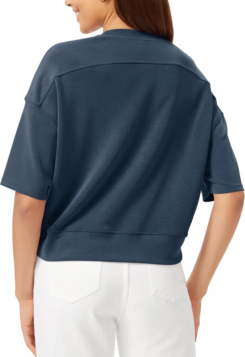 ODODOS Modal Soft Short Sleeve T-Shirts for Women Oversized Crew Neck Tee Relaxed Pullover Tops