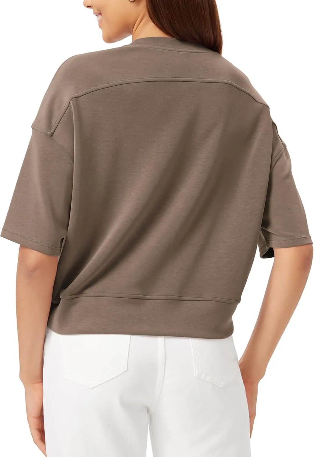 ODODOS Modal Soft Short Sleeve T-Shirts for Women Oversized Crew Neck Tee Relaxed Pullover Tops