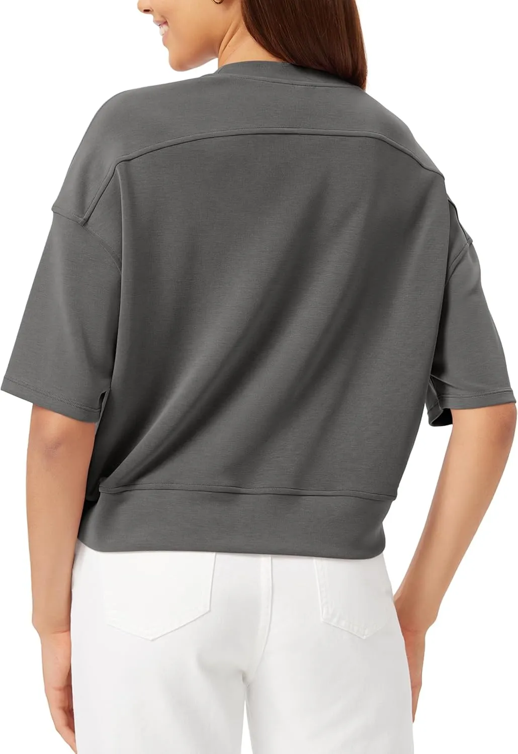 ODODOS Modal Soft Short Sleeve T-Shirts for Women Oversized Crew Neck Tee Relaxed Pullover Tops