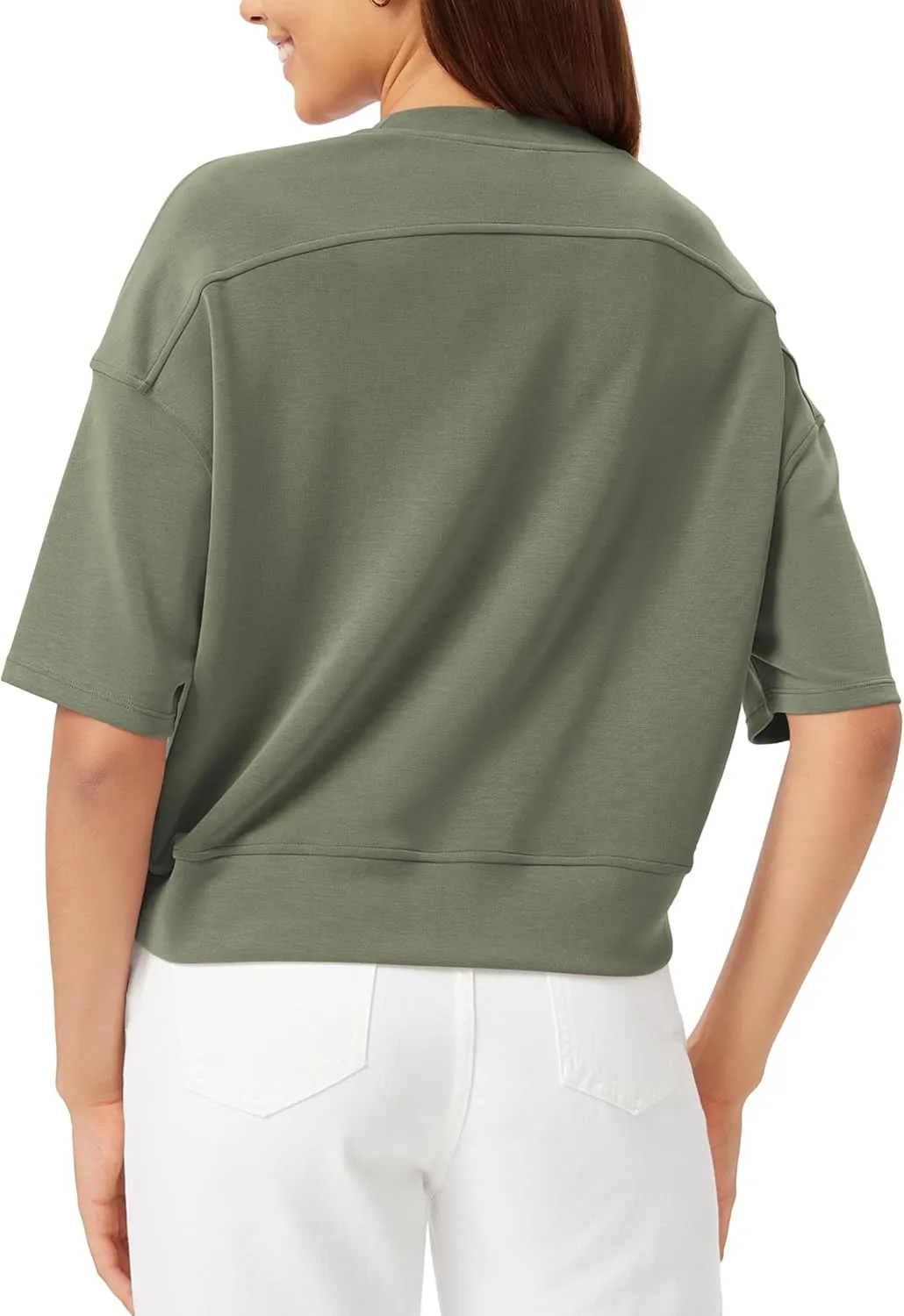 ODODOS Modal Soft Short Sleeve T-Shirts for Women Oversized Crew Neck Tee Relaxed Pullover Tops