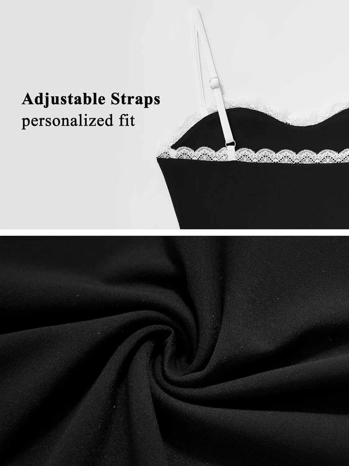 OMKAGI Lace Tank Tops for Women Sexy Double Lined Y2K Going Out Basic Cami Shirt