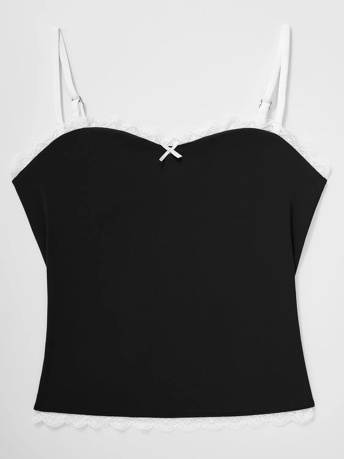 OMKAGI Lace Tank Tops for Women Sexy Double Lined Y2K Going Out Basic Cami Shirt