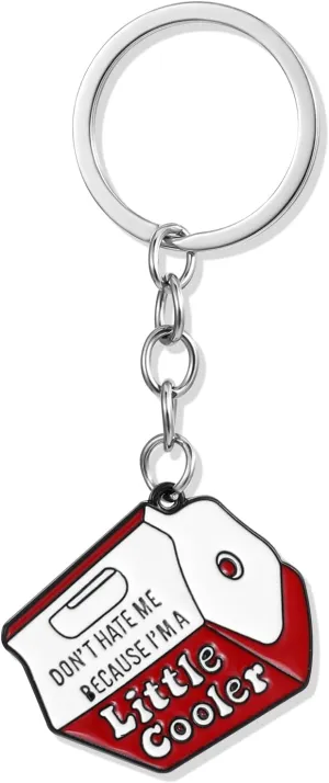 Ouligay Funny Keychain for Women,Cool Gifts for Women Men,Key Chain Accessories,Cute Keychains for Car Keys,Funny Gift for Friends Teachers Classmates Bag Accessories(Little Cooler)