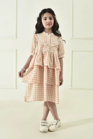 Peach Frill Blouse Top