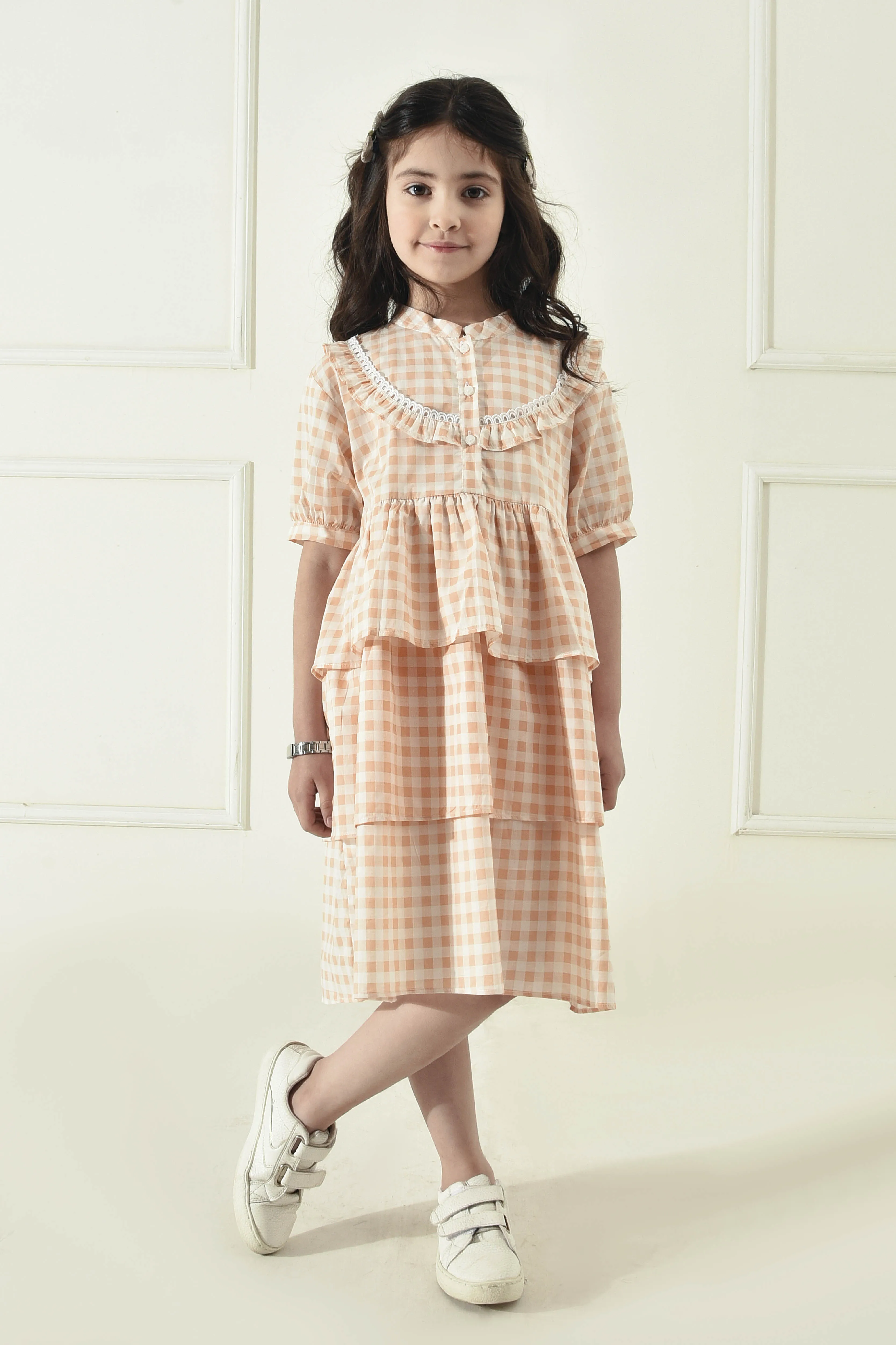 Peach Frill Blouse Top