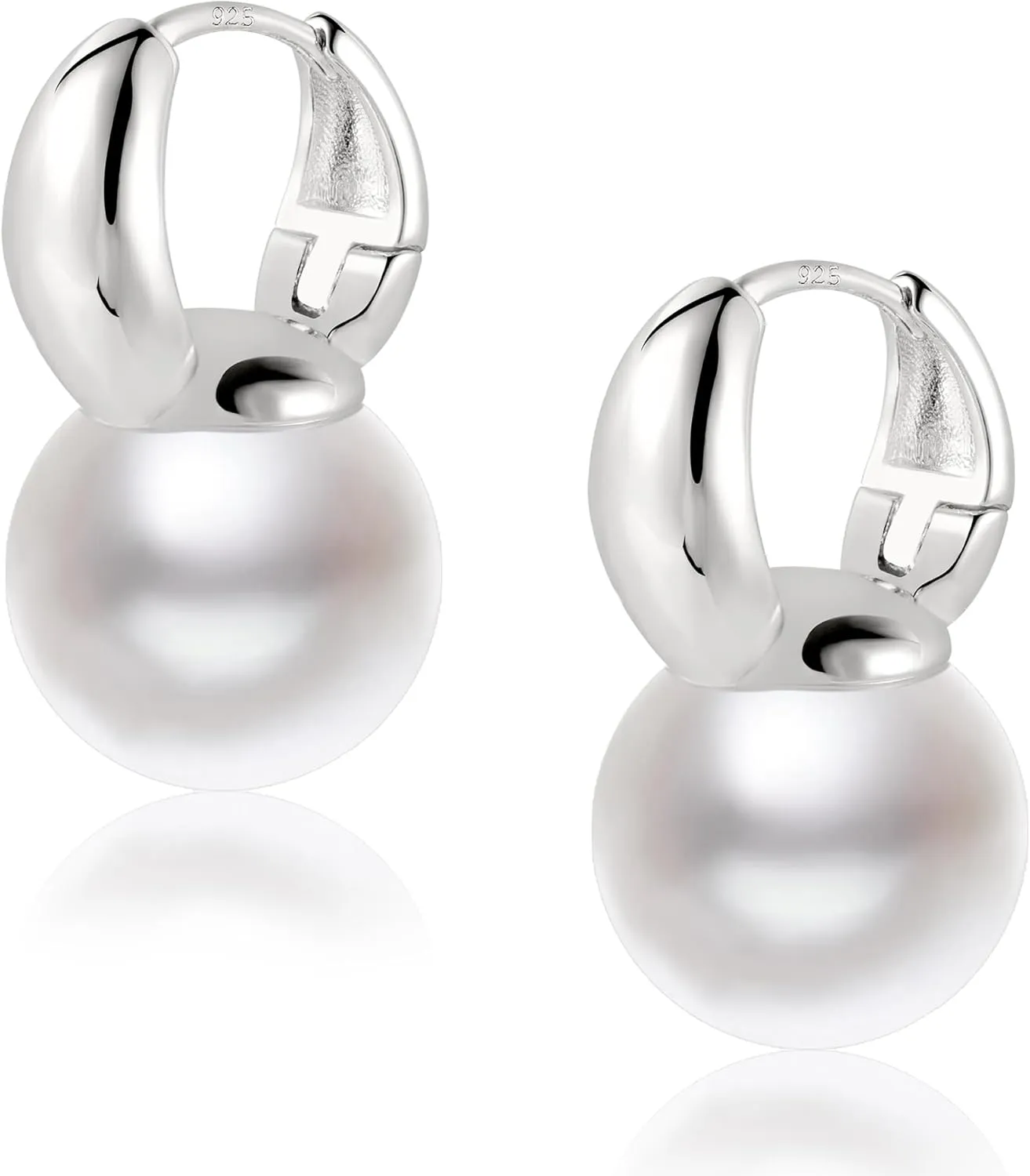 Pearl Earrings for Women 14K Gold Sterling Silver Drop Quality Handpicked AAA  Freshwater Cultured Round Pearls Dangle Earrings Wedding Jewelry for Women Gifts