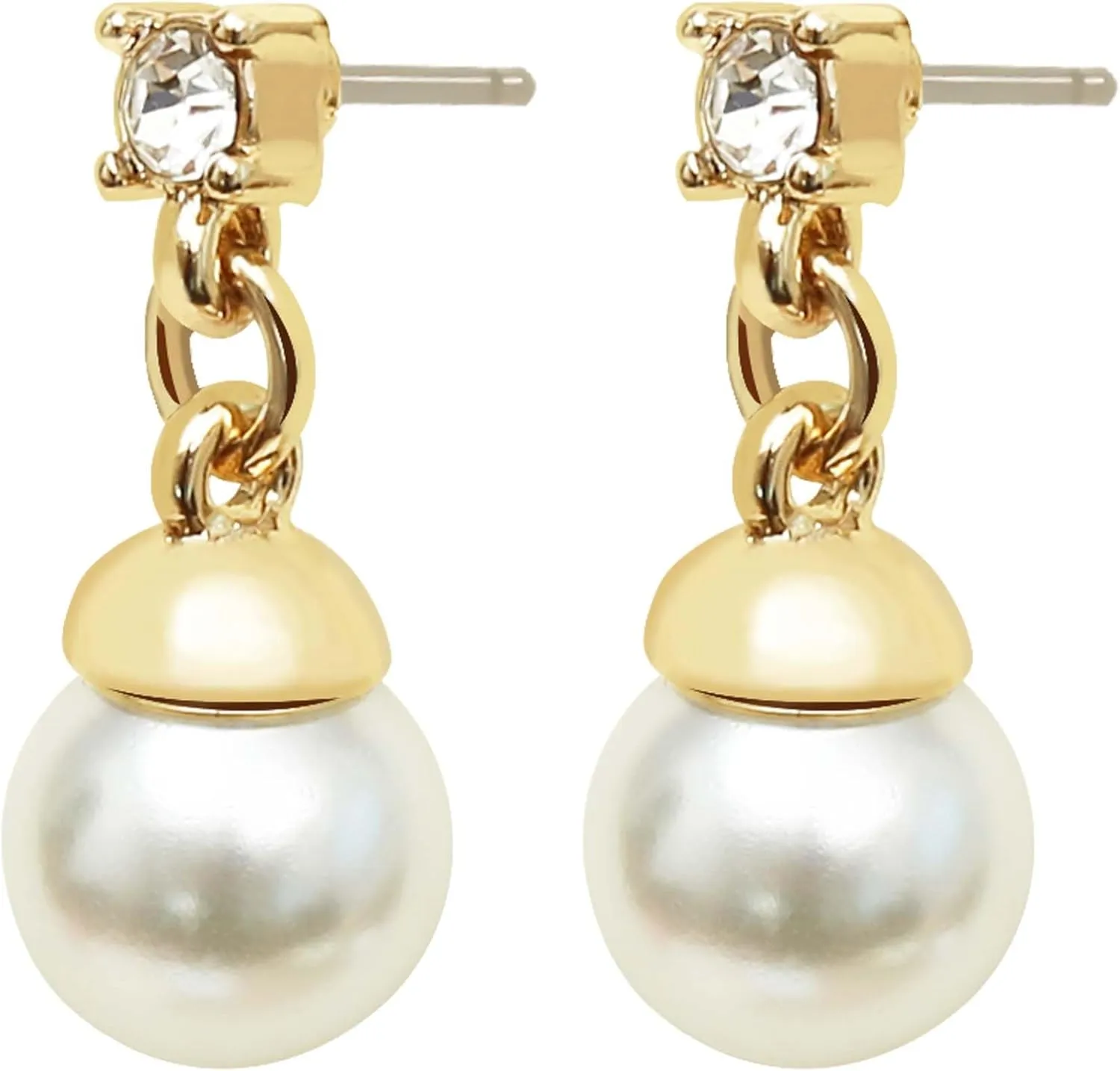 Pearl Earrings for Women dangling 14K Gold Pearl Drop Earrings Stud 5A Diamond Dangle Fashion Elegent Jewelry