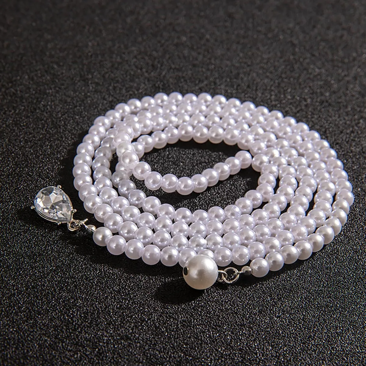 Pearl Necklace Earrings for Women,Chunky Vintage Large Pearl Choker Earrings Charm Statement Festival Wedding Bridesmaid Jewelry Set