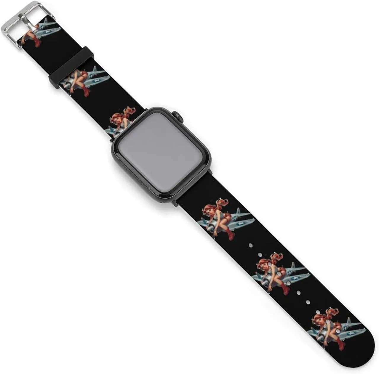 Pin Up Girl Bomber Silicone Watch Band for Women Men Replacement Watch Strap Wristbands