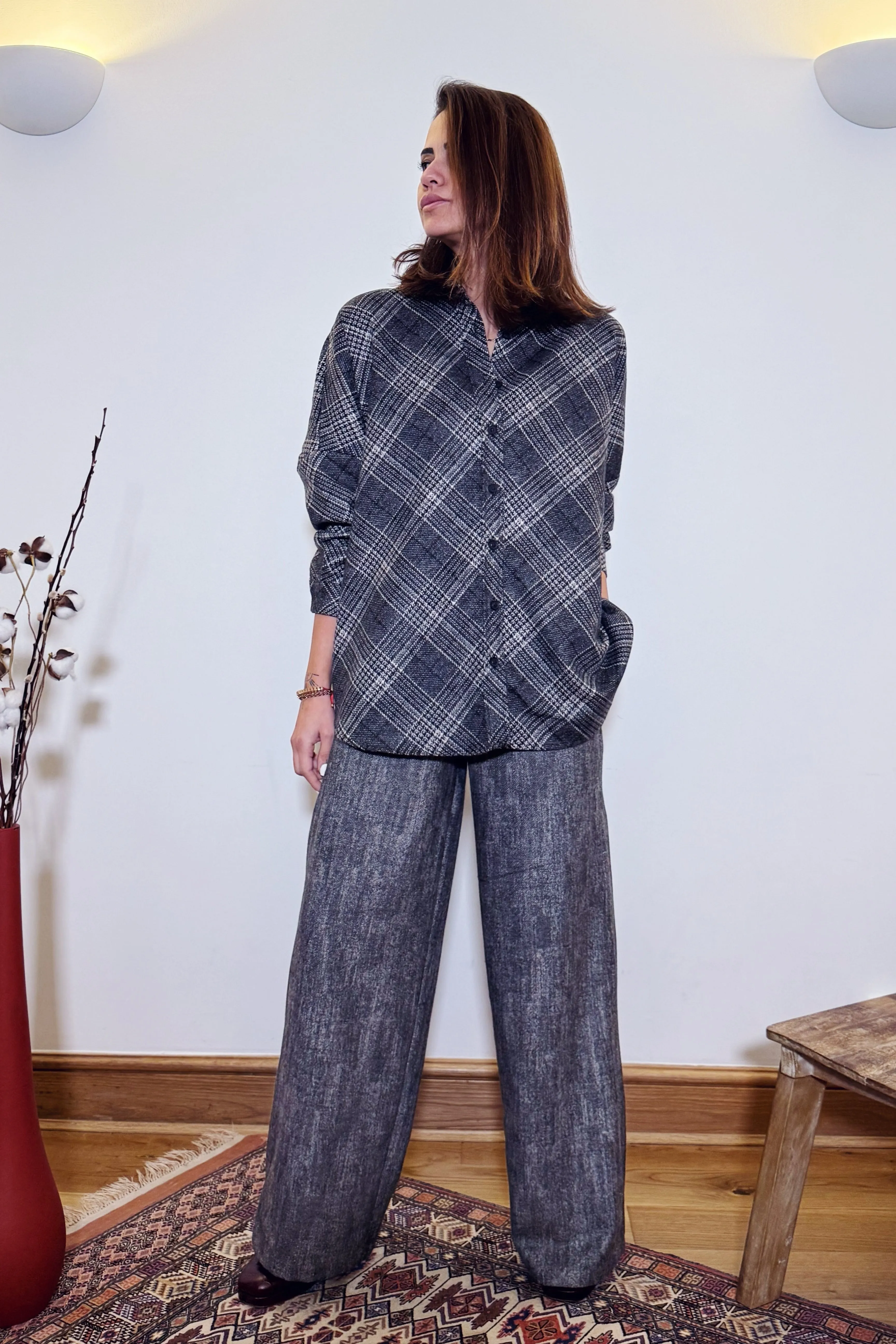 Plaid long shirt