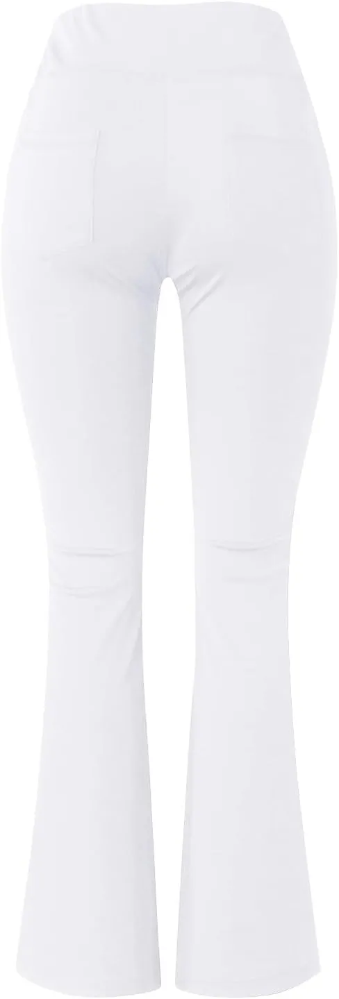 Plus Size Womens Yoga Pants Flare Leg Elastic High Waist Stretch Bootcuts Seamless Workout Bell Bottoms Leggings