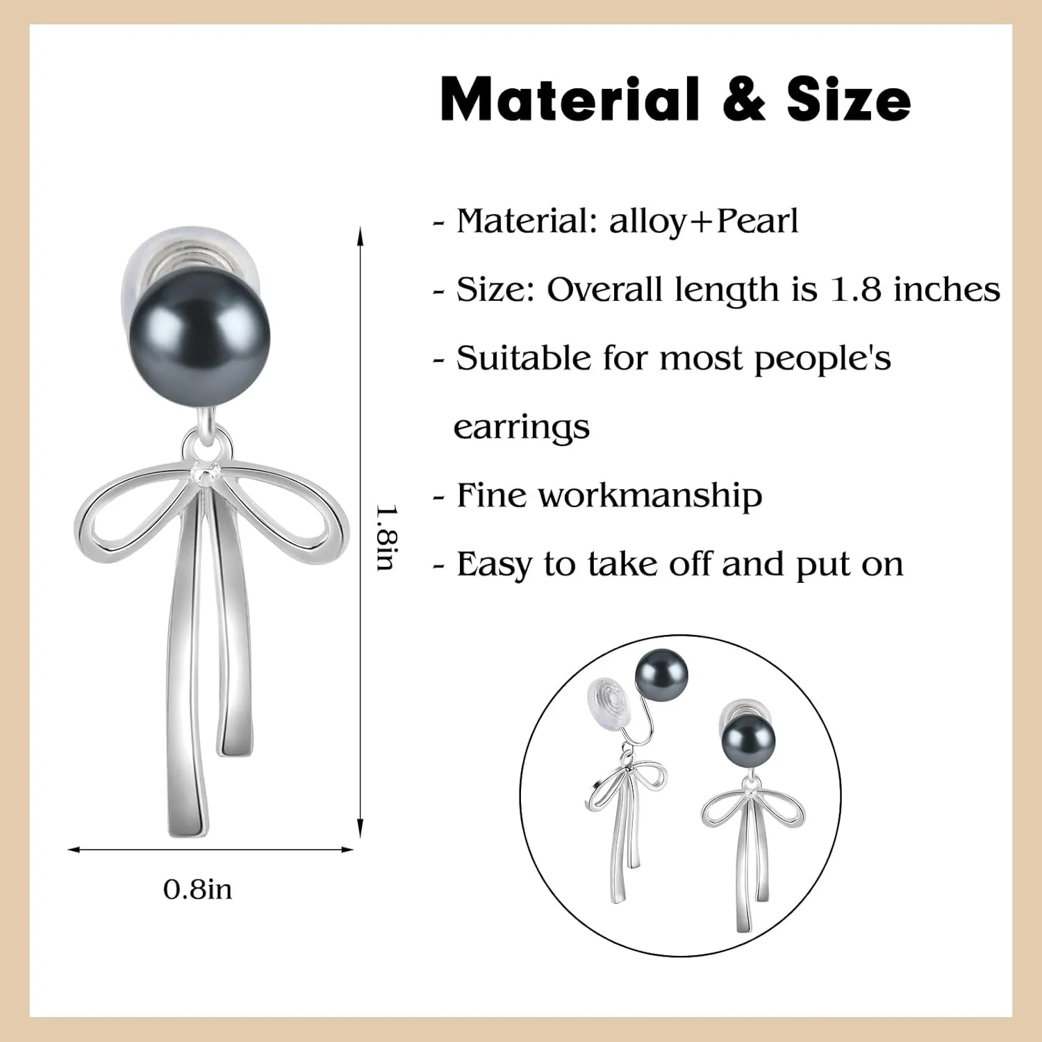PLwelth Bow Earrings Pearl Drop Earrings for Women Cute Rhinestone Dangle Long Tassel Earrings Gifts for Her Christmas