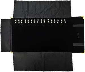 Portable Jewelry Roll Metal Coner Bag Necklace Chain Braclet Black Velvet Travel Pouch