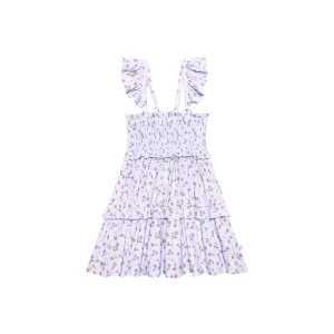 Posh Peanut Jeanette Smocked Flutter Sleeve Babydoll Dress