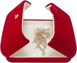 Premium Grade Classic Red Velvet Jewelry Present Box Storage Case Packaging for Brooch Memorial Pin Award Badge Unique Design