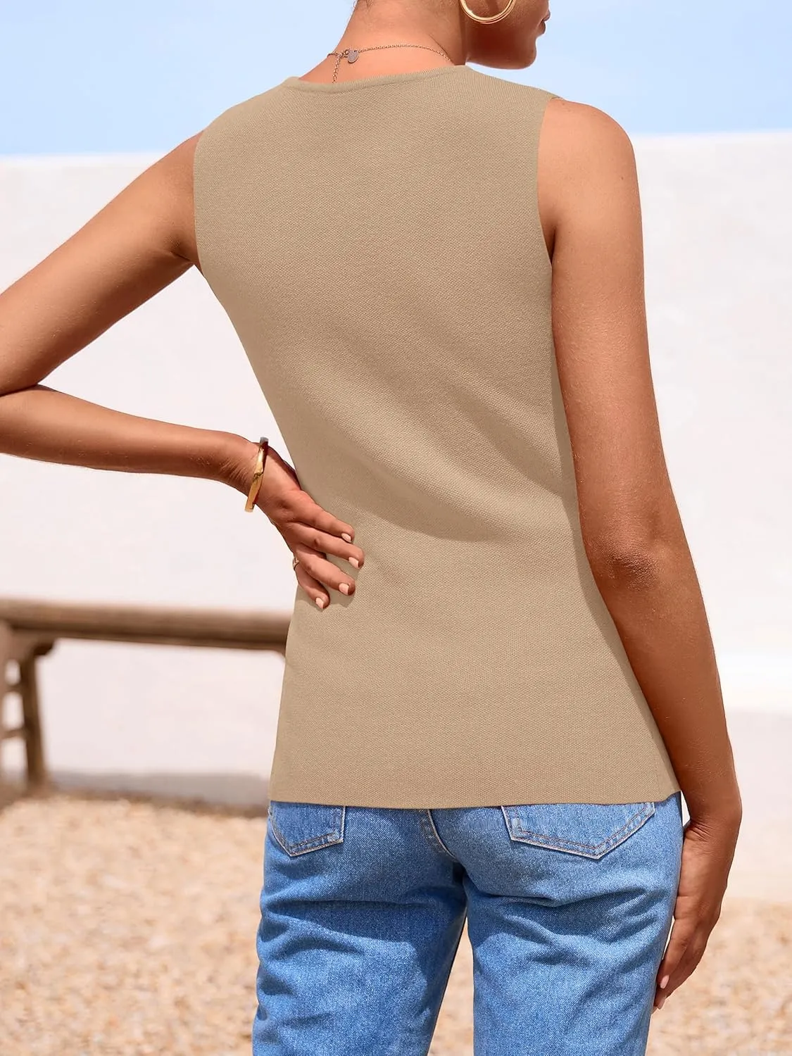 PRETTYGARDEN Women's Sweater Vest Button Down Summer Tank Tops 2025 Sleeveless Knit Vests Fashion Business Casual Outfits