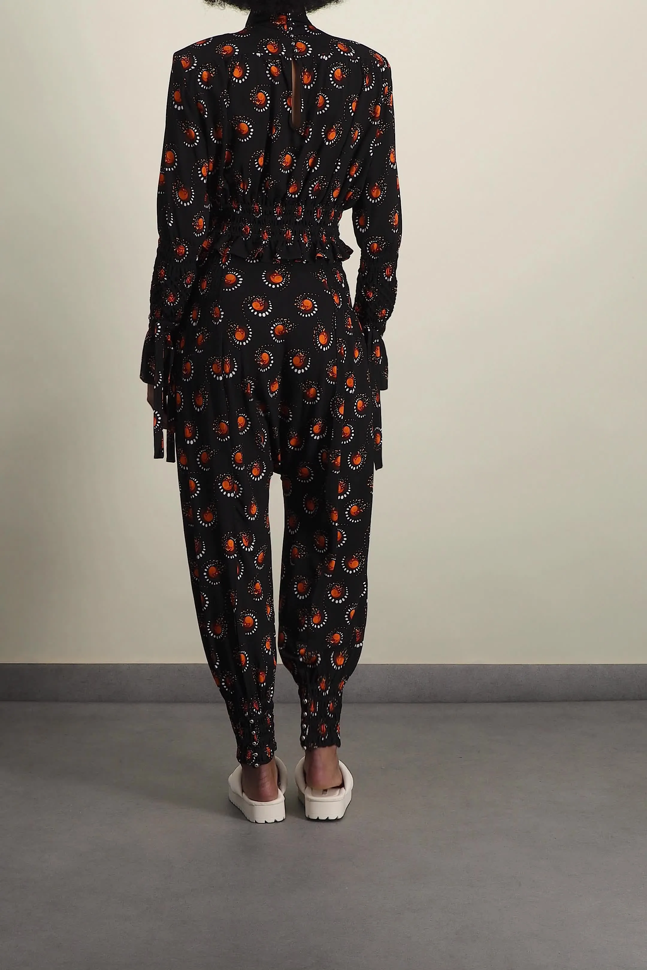 Printed jersey sarouel pants