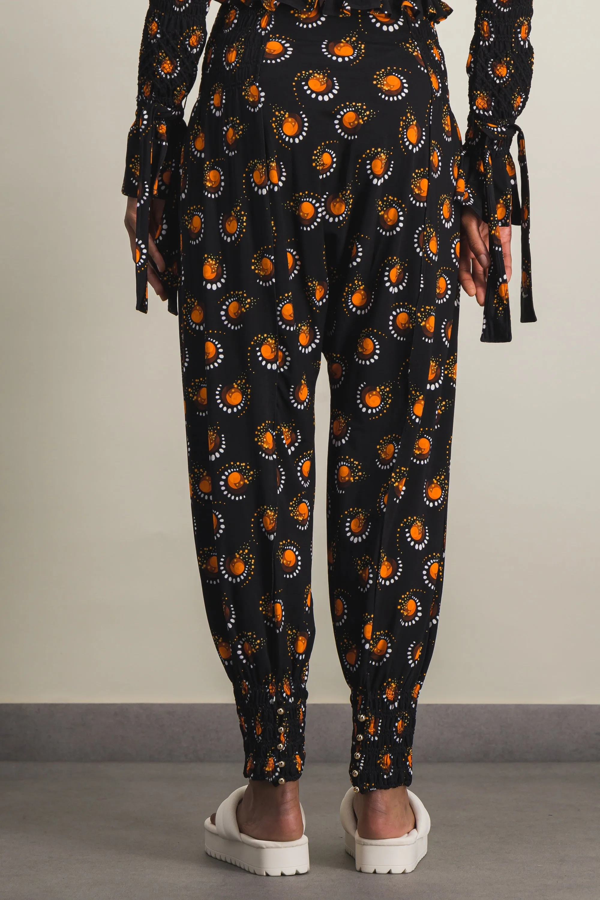 Printed jersey sarouel pants