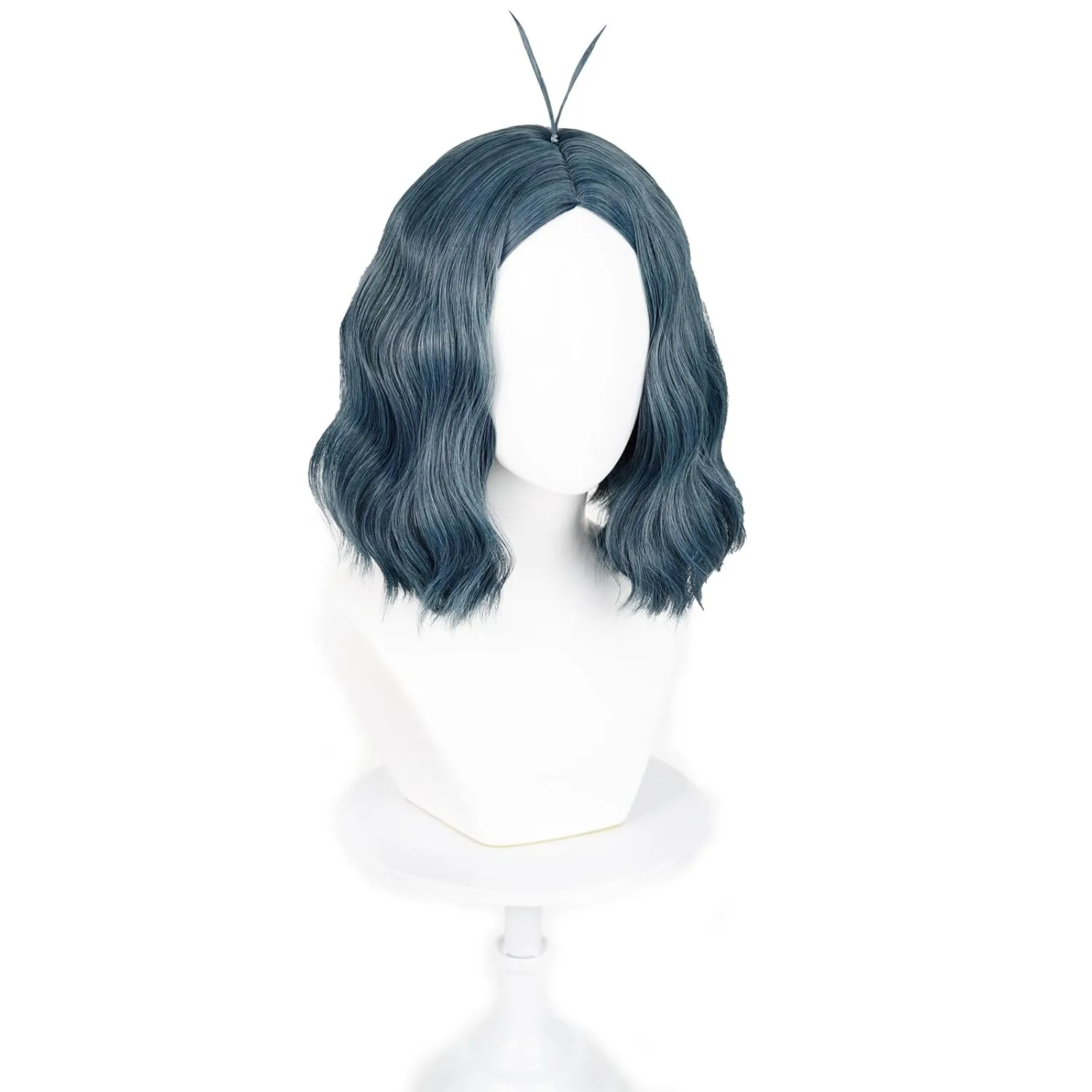 Probeauty Short Dark Blue Wig for Women, Blue Curly Costume Wig for Adults Halloween Cosplay Party with Hairpin