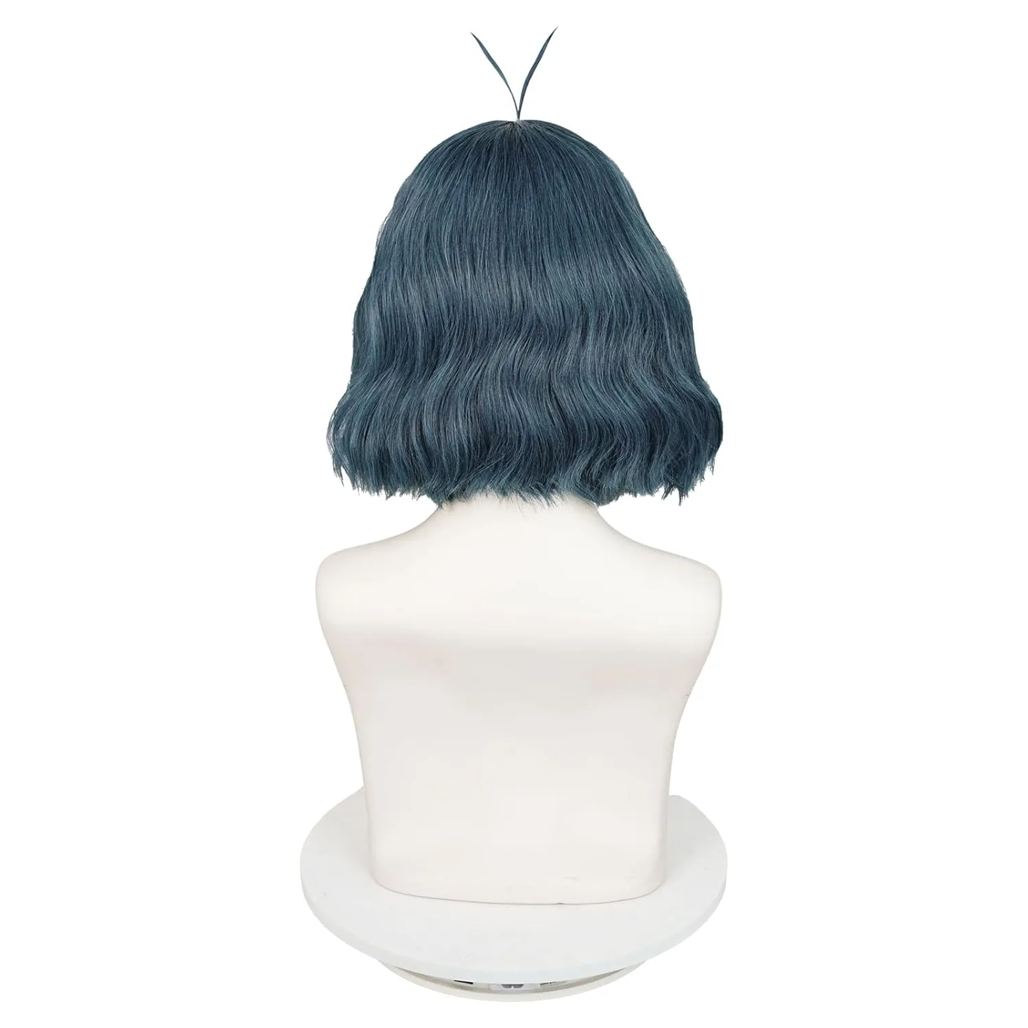 Probeauty Short Dark Blue Wig for Women, Blue Curly Costume Wig for Adults Halloween Cosplay Party with Hairpin