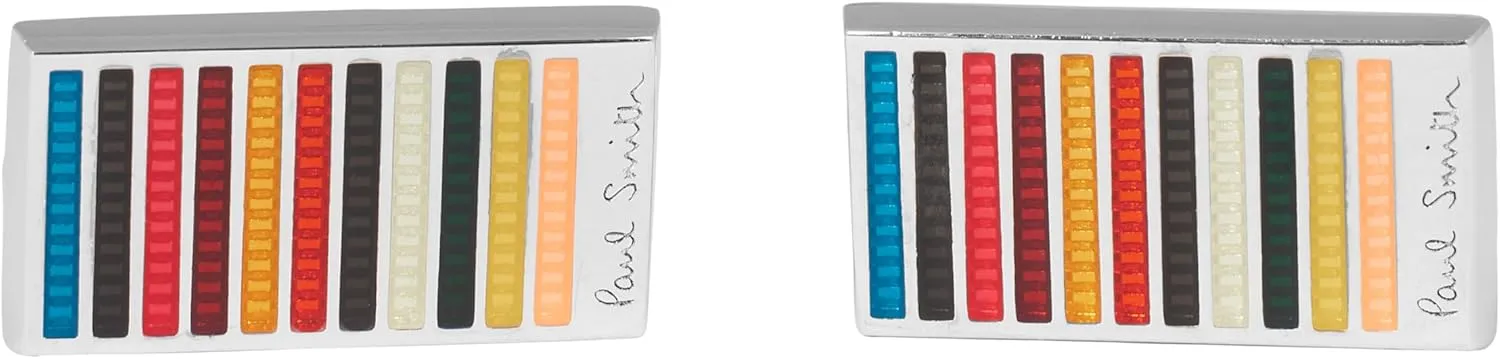 PS Paul Smith Men's 'Artist Stripe' Cufflinks, Multicolor, One Size