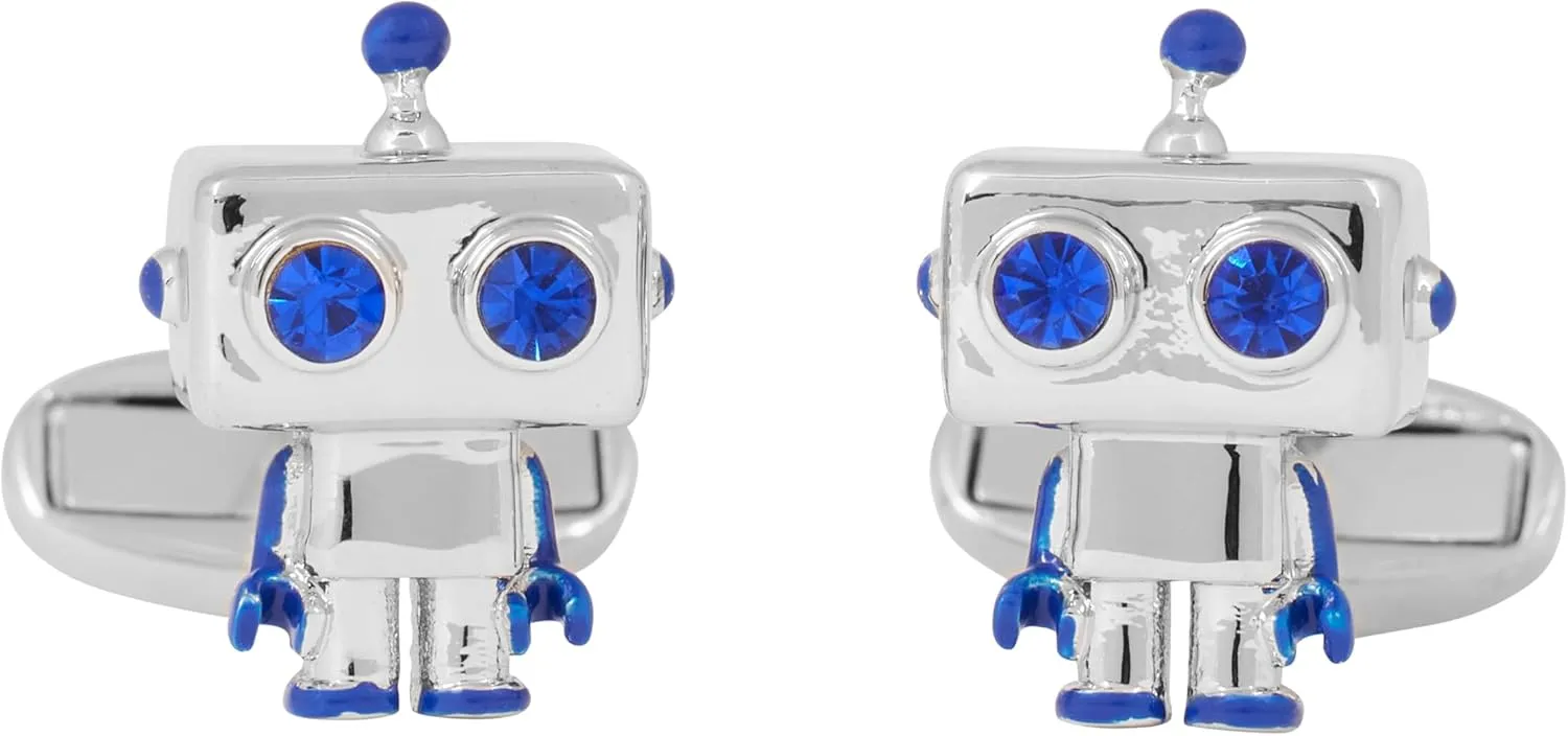 PS Paul Smith Men's Robot Cufflinks, Silver, One Size