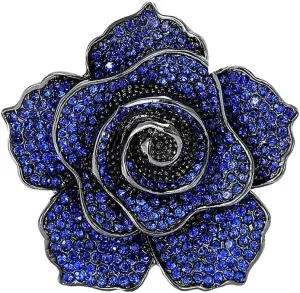 Rhinestone Rose Flower Brooch for Women Fashion Crystal Blossom Flower Brooches Lapel Pins Elegant Dress Accessories Jewelry Boutonniere Corsage for Hat Suit Valentine Mother Jewelry Wedding
