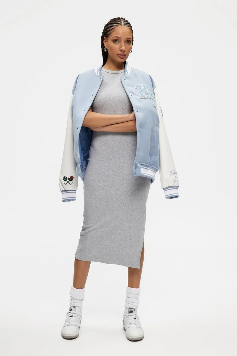 Ribbed Halter Dress | Heather Grey