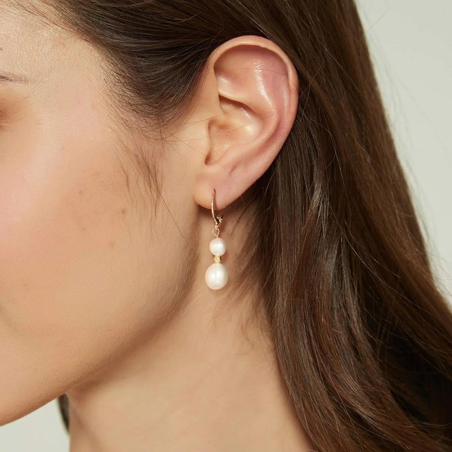 Ritach Pearl Earrings for Women 14K Gold/Silver Plated Handpicked Fresh Water Pearl Drop Earrings Vintage Baroque Small Dangle Earrings for Wedding Jewelry