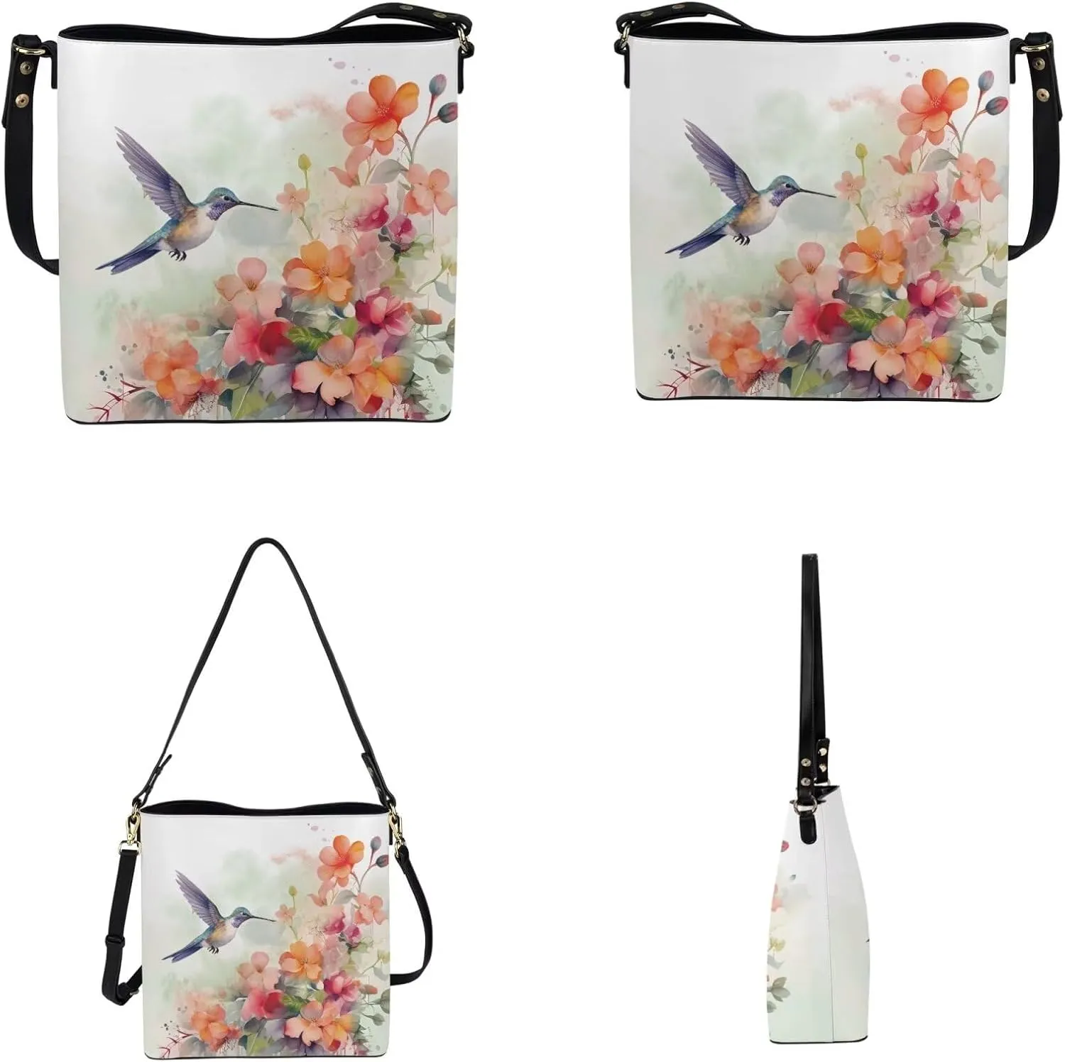 Rnyleeg Leather Crossbody Bags for Women Hobo Tote Bag Waterproof Shoulder Bag with Matching Purse Long Wallet Set 2-piece