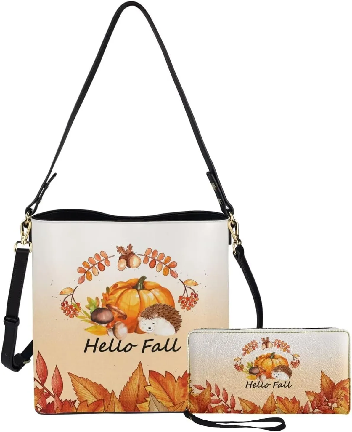 Rnyleeg Leather Crossbody Bags Hobo Shoulder Bag for Women Portable Handbag with 2 PCS Adjustable Strap Matching Small Wallet