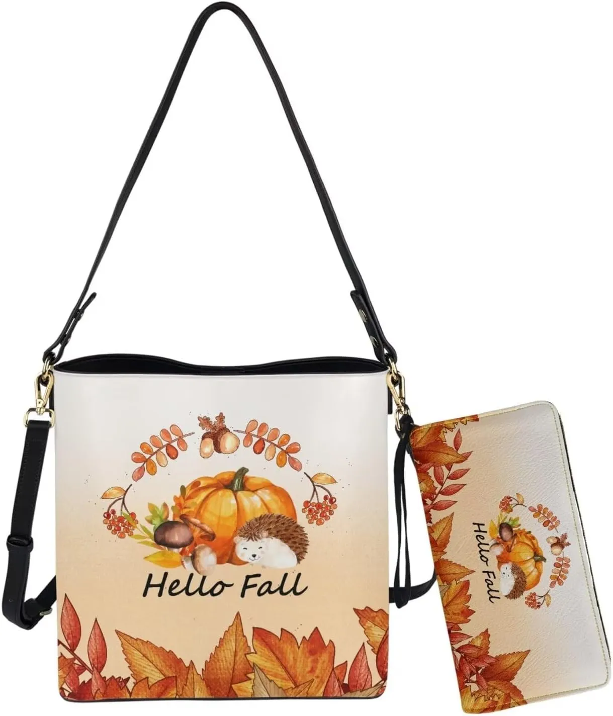 Rnyleeg Leather Crossbody Bags Hobo Shoulder Bag for Women Portable Handbag with 2 PCS Adjustable Strap Matching Small Wallet