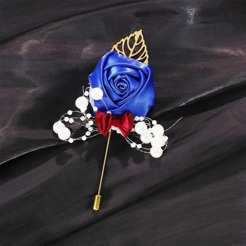 Romantic Cloth Brooch Simulation Rose Brooch, Artificial Flower Imitation Pearls Brooch Jewelry Wedding Supplies