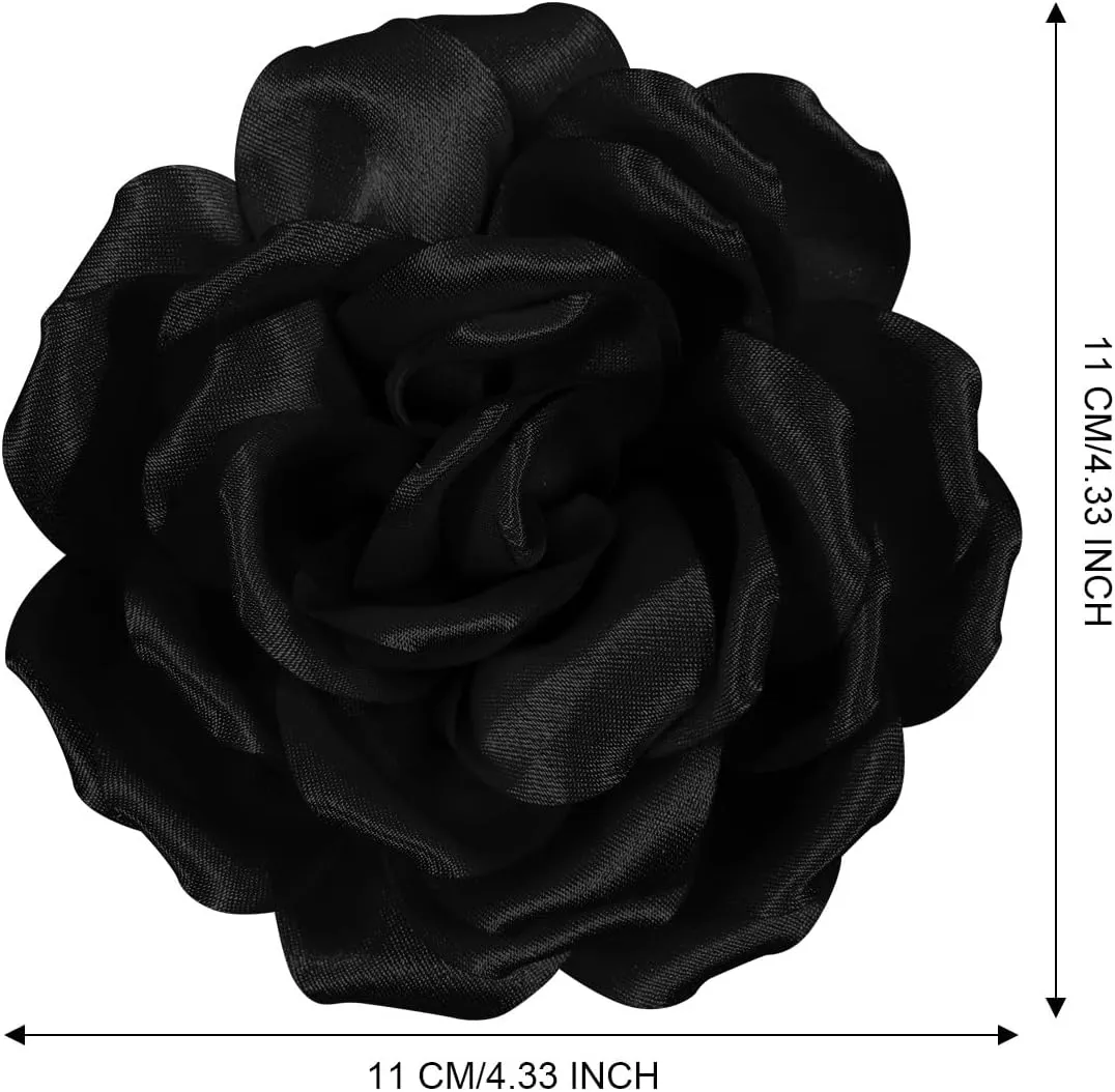 Rose Flower Brooch and Pin | Elegant Hair Clip and Accessory for Women's Dress