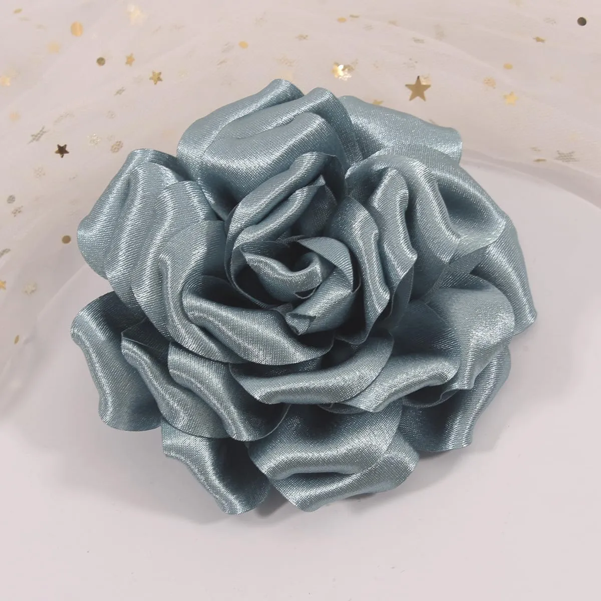 Rose Flower Brooch and Pin | Elegant Hair Clip and Accessory for Women's Dress