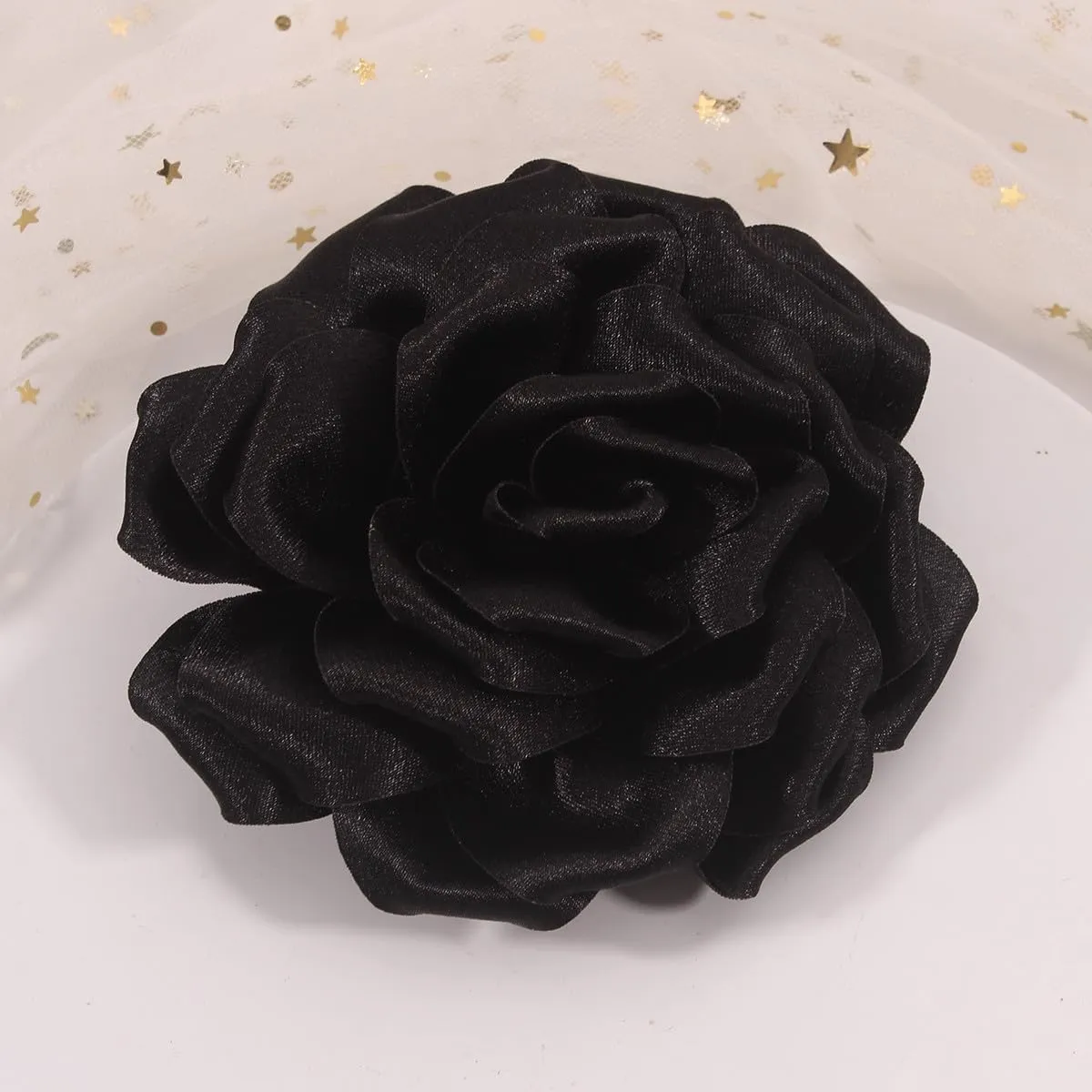 Rose Flower Brooch and Pin | Elegant Hair Clip and Accessory for Women's Dress