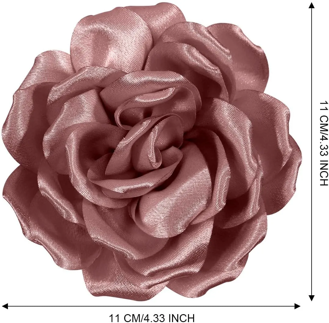 Rose Flower Brooch and Pin | Elegant Hair Clip and Accessory for Women's Dress