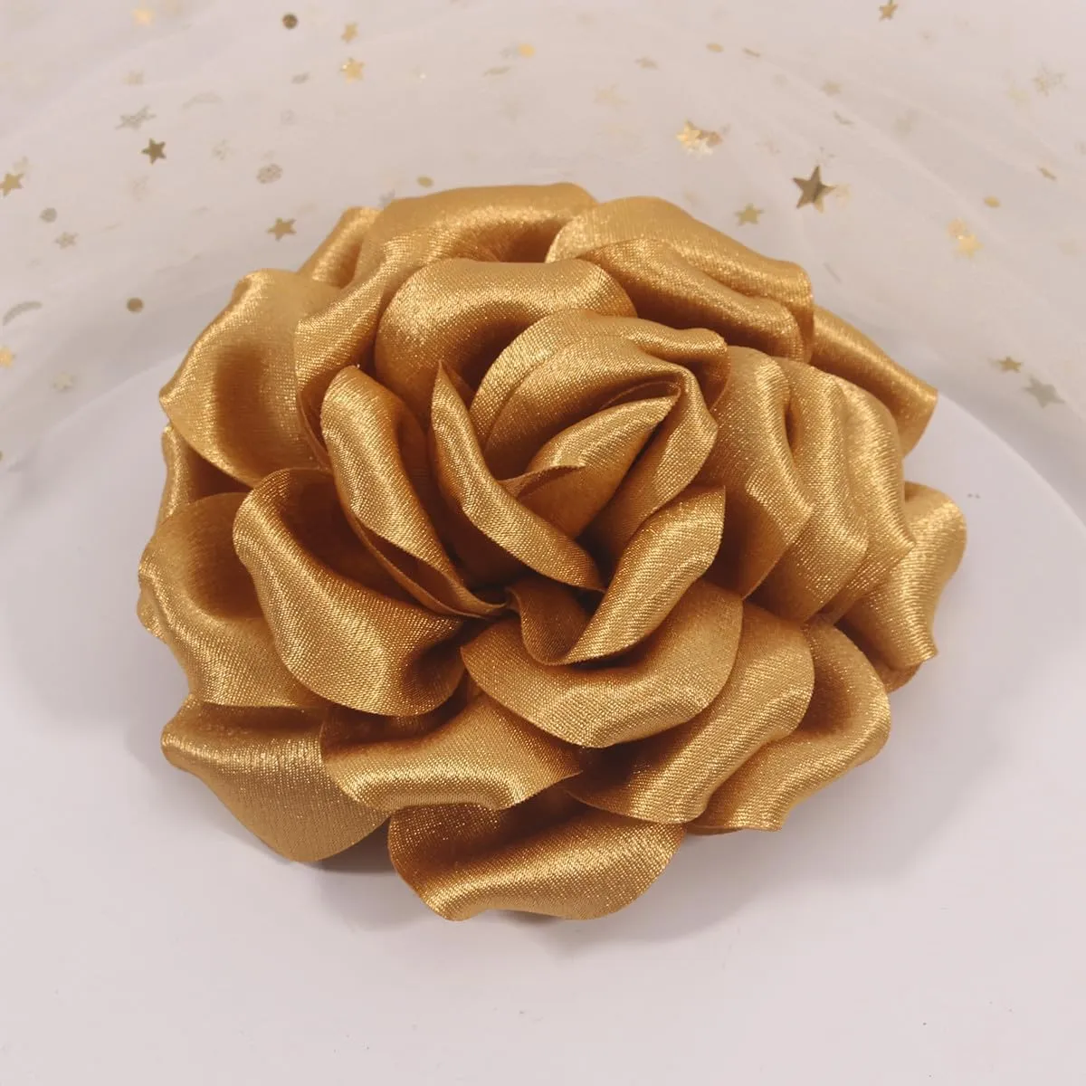 Rose Flower Brooch and Pin | Elegant Hair Clip and Accessory for Women's Dress