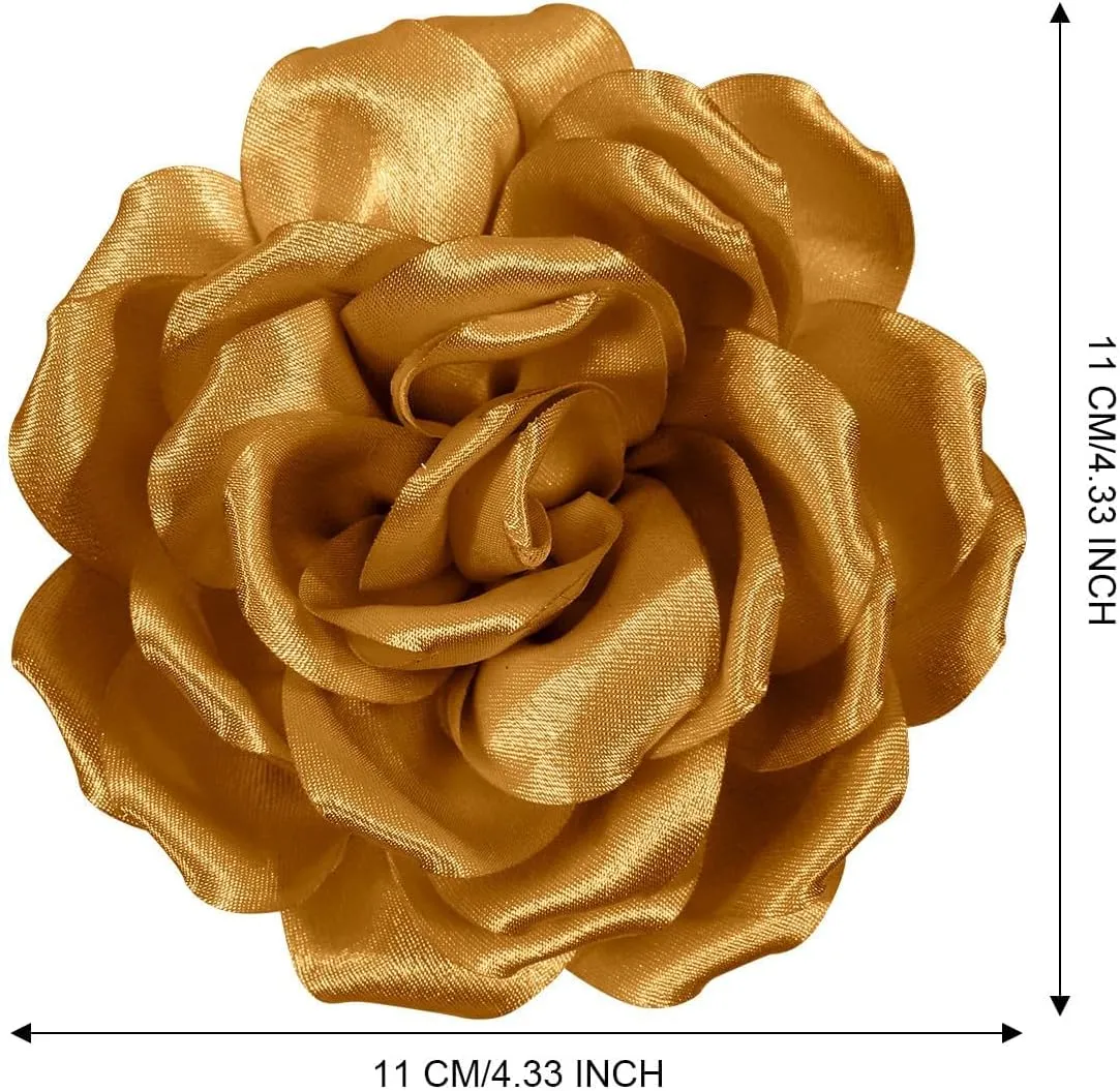 Rose Flower Brooch and Pin | Elegant Hair Clip and Accessory for Women's Dress