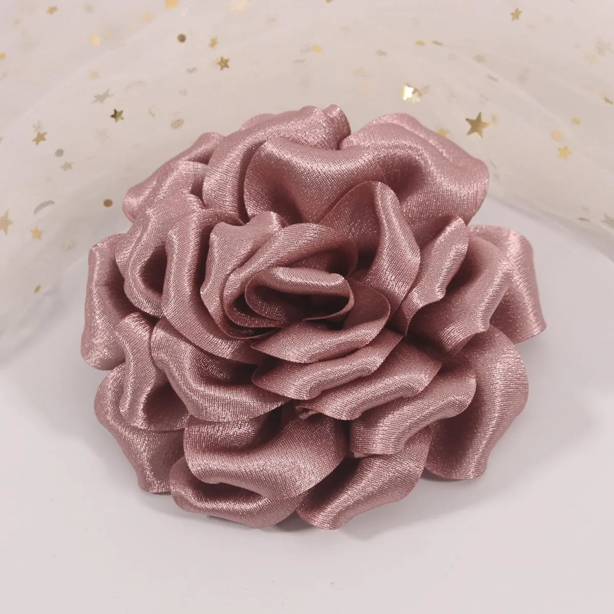 Rose Flower Brooch and Pin | Elegant Hair Clip and Accessory for Women's Dress